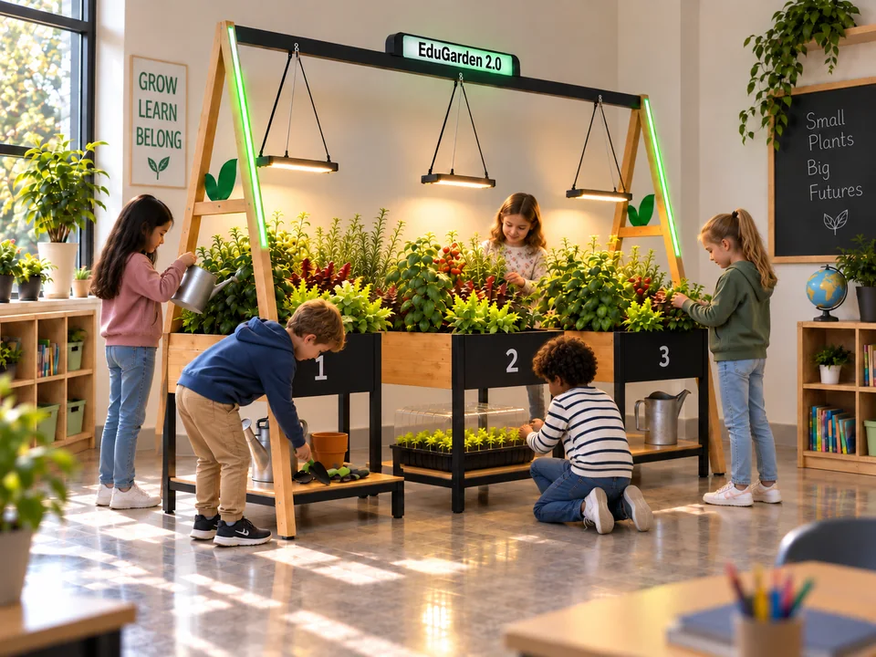 Vizualizacija EduGardena 2.0 u učionici s učenicima oko vrta